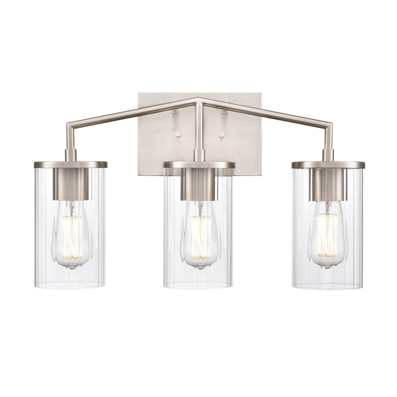 Millennium Lighting Beverlly 3Lt 20" Vanity, Nickel/Clear Beveled