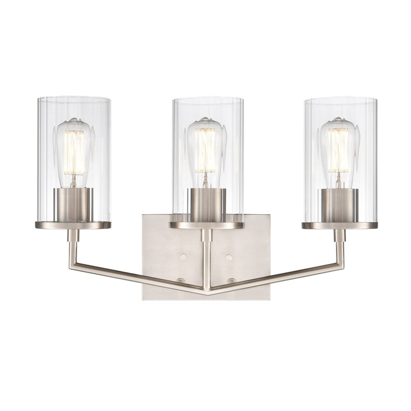 Millennium Lighting Beverlly 3Lt 20" Vanity, Nickel/Clear Beveled