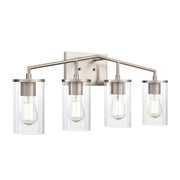 Millennium Lighting Beverlly 4Lt 28" Vanity, Nickel/Clear Beveled - 9524-BN