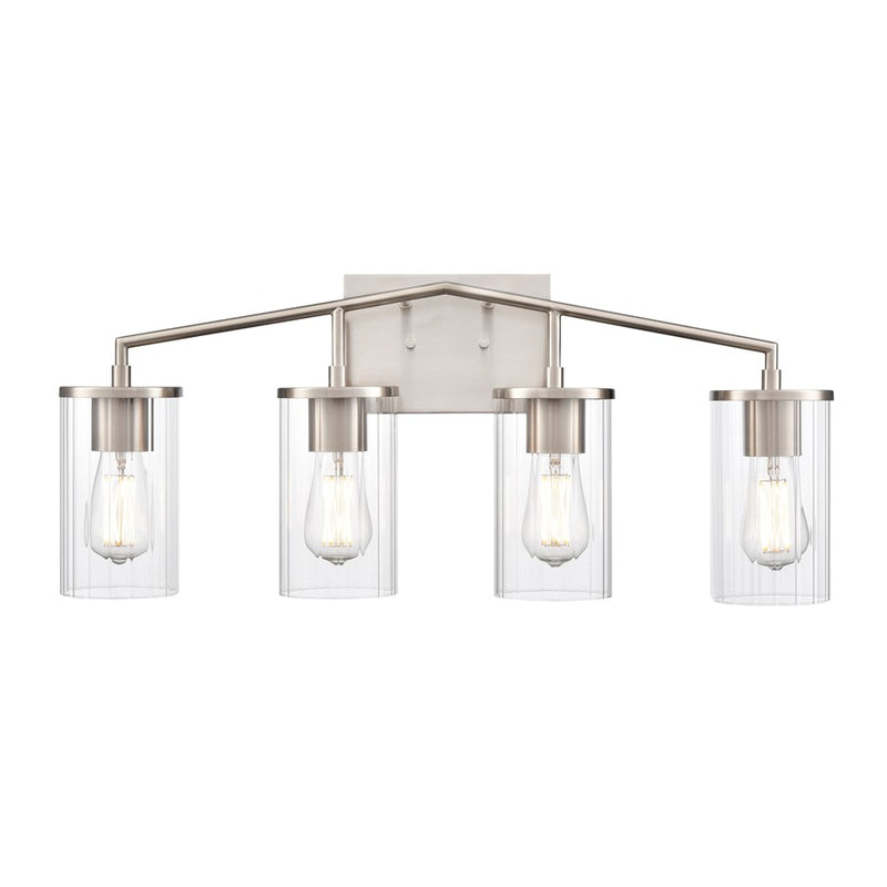 Millennium Lighting Beverlly 4Lt 28" Vanity, Nickel/Clear Beveled