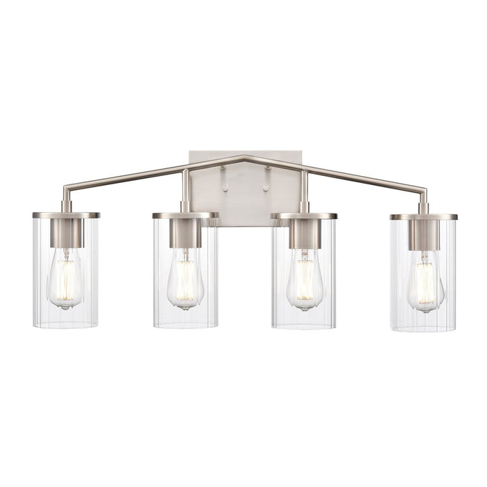 Millennium Lighting Beverlly 4Lt 28" Vanity, Nickel/Clear Beveled