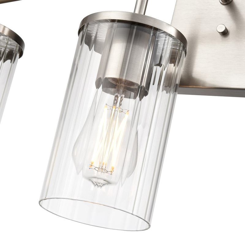 Millennium Lighting Beverlly 4Lt 28" Vanity, Nickel/Clear Beveled