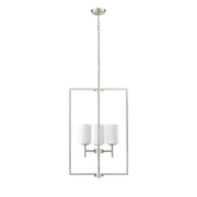 Millennium Luxx 4Lt 28" Pendant, Nickel/Ribbed Etched Opal White - 96004-BN