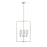 Millennium Luxx 4Lt 28" Pendant, Nickel/Ribbed Etched Opal White - 96004-BN
