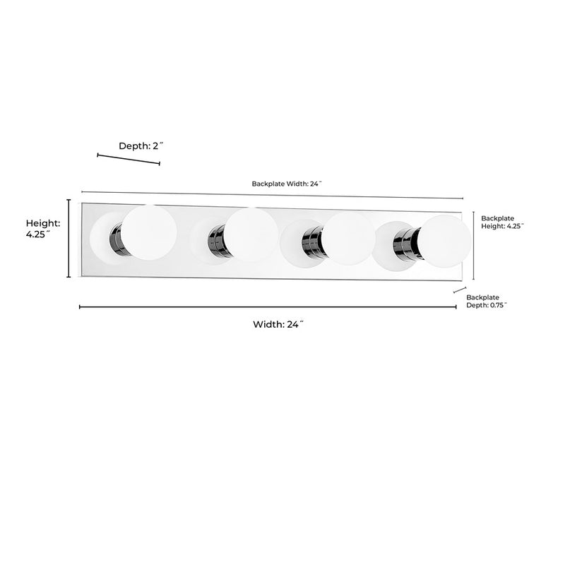Millennium Lighting Bellisse 4Lt Bathroom VanityLt Bar, Chrome