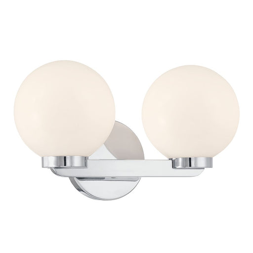 Millennium Ardeva 2Lt Bathroom Vanity Light, Chrome/Shiny Opal - 97002-CH