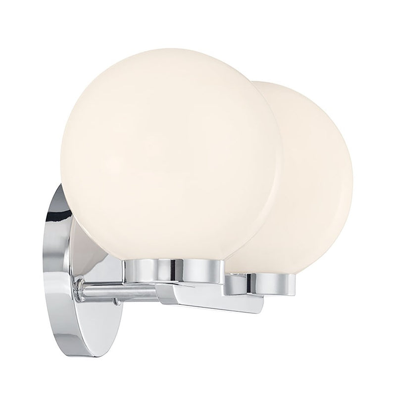 Millennium Ardeva 2Lt Bathroom Vanity Light, Chrome/Shiny Opal