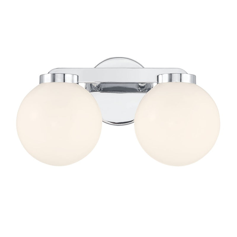 Millennium Ardeva 2Lt Bathroom Vanity Light, Chrome/Shiny Opal