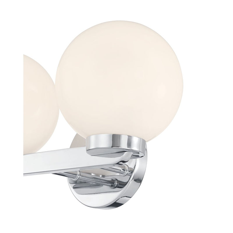Millennium Ardeva 2Lt Bathroom Vanity Light, Chrome/Shiny Opal
