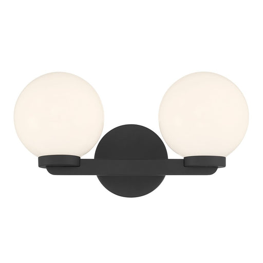 Millennium Ardeva 2Lt Bathroom Vanity Light, Black/Shiny Opal