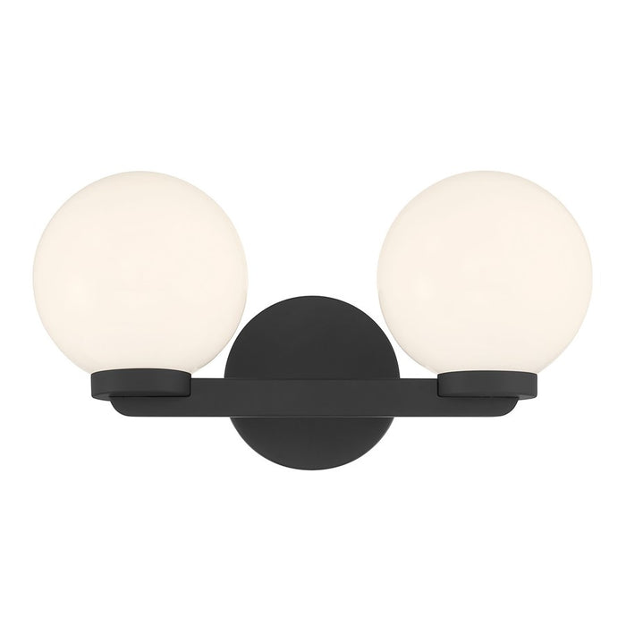 Millennium Ardeva 2Lt Bathroom Vanity Light, Black/Shiny Opal