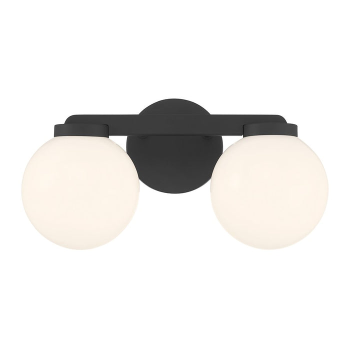 Millennium Ardeva 2Lt Bathroom Vanity Light, Black/Shiny Opal