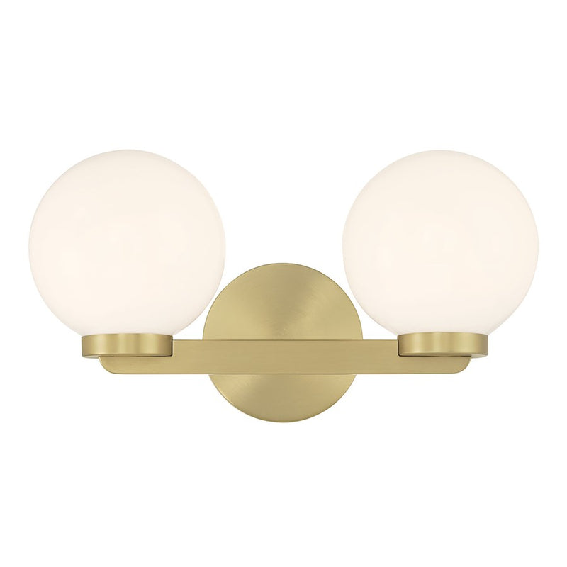 Millennium Ardeva 2Lt Bathroom Vanity Light, Brass/Shiny Opal