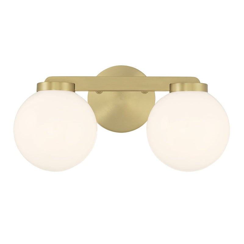 Millennium Ardeva 2Lt Bathroom Vanity Light, Brass/Shiny Opal