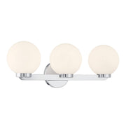 Millennium Ardeva 3Lt Bathroom Vanity Light, Chrome/Shiny Opal - 97003-CH