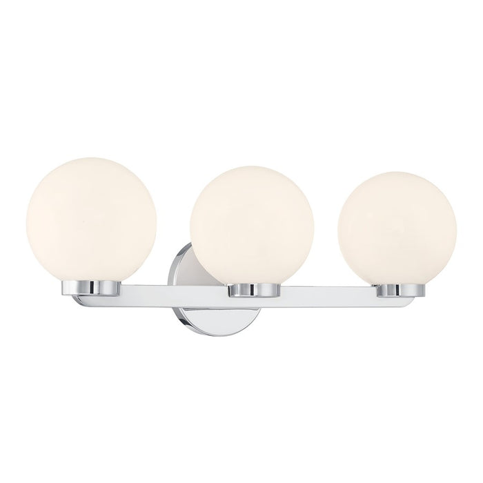 Millennium Ardeva 3Lt Bathroom Vanity Light, Chrome/Shiny Opal - 97003-CH