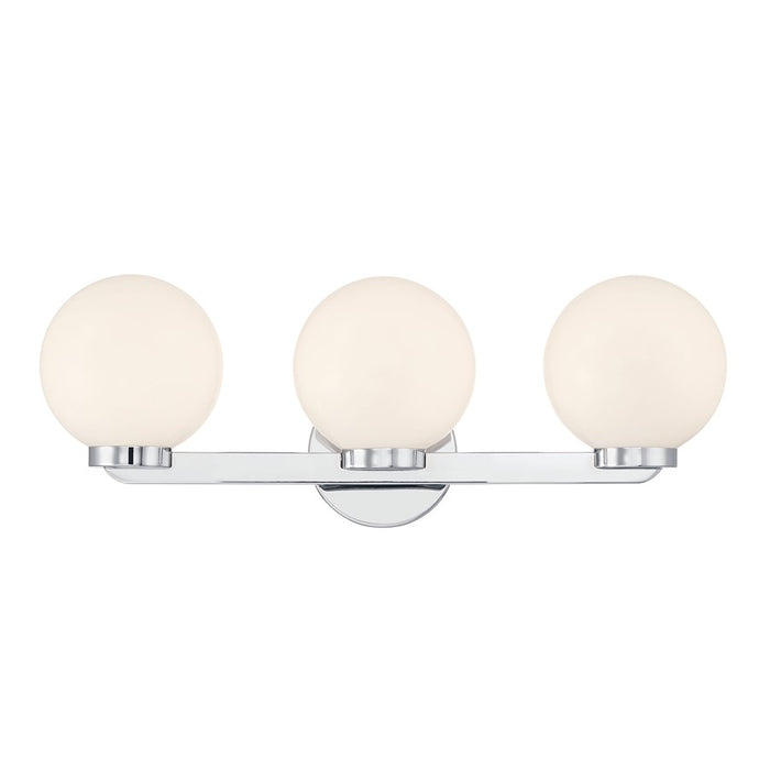 Millennium Ardeva 3Lt Bathroom Vanity Light, Chrome/Shiny Opal