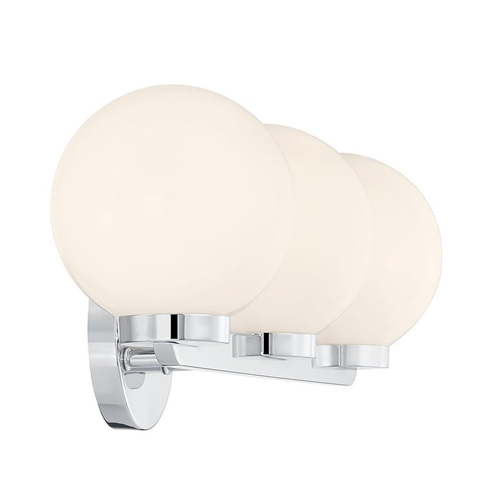 Millennium Ardeva 3Lt Bathroom Vanity Light, Chrome/Shiny Opal