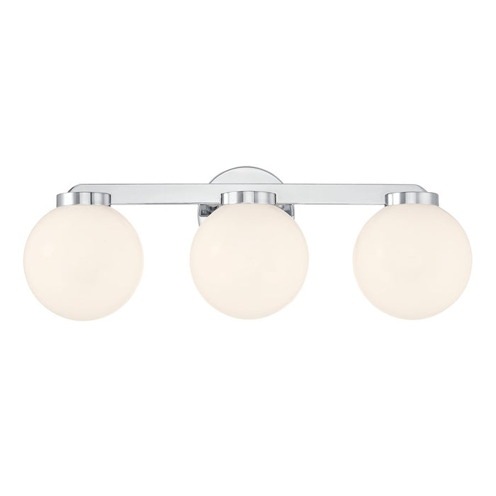 Millennium Ardeva 3Lt Bathroom Vanity Light, Chrome/Shiny Opal