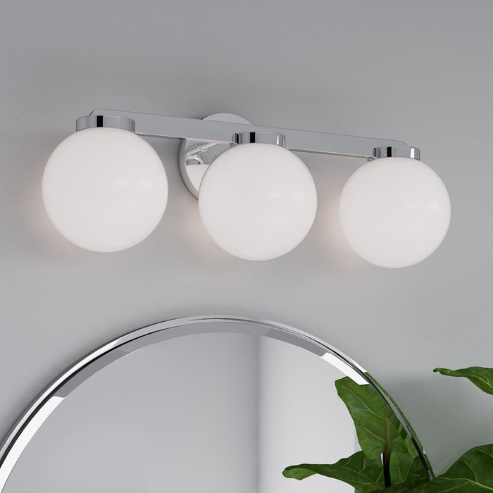 Millennium Ardeva 3Lt Bathroom Vanity Light, Chrome/Shiny Opal