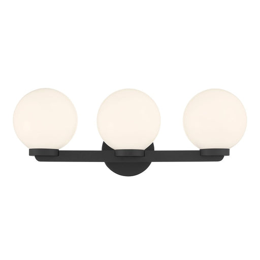 Millennium Ardeva 3Lt Bathroom Vanity Light, Black/Shiny Opal