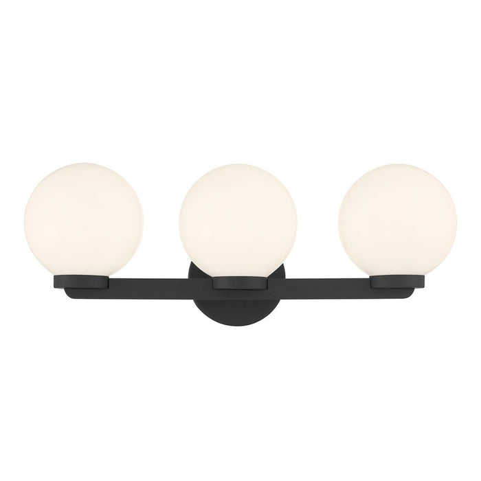Millennium Ardeva 3Lt Bathroom Vanity Light, Black/Shiny Opal