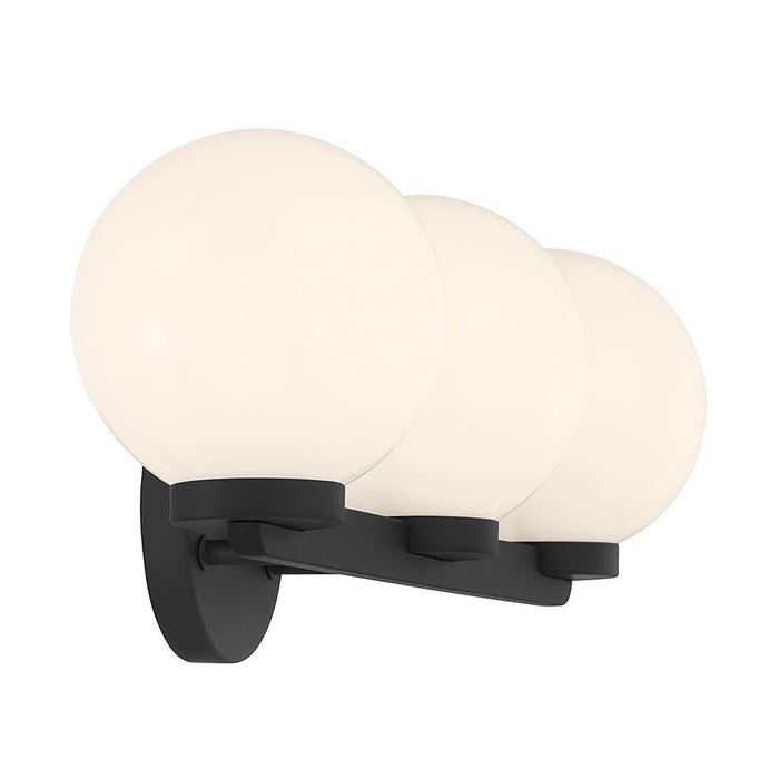 Millennium Ardeva 3Lt Bathroom Vanity Light, Black/Shiny Opal