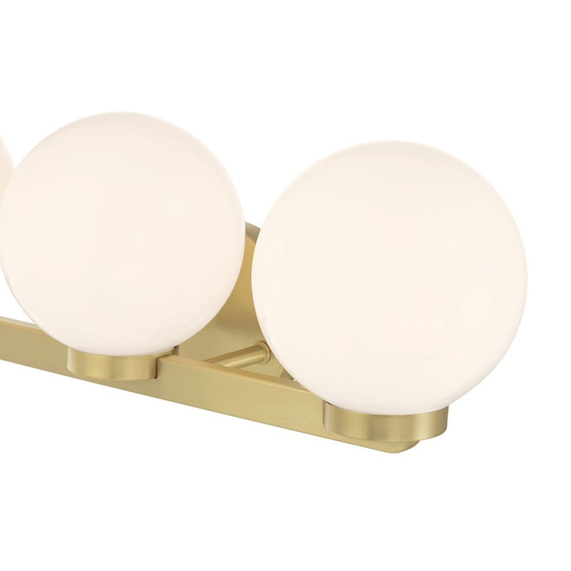 Millennium Ardeva 3Lt Bathroom Vanity Light, Brass/Shiny Opal