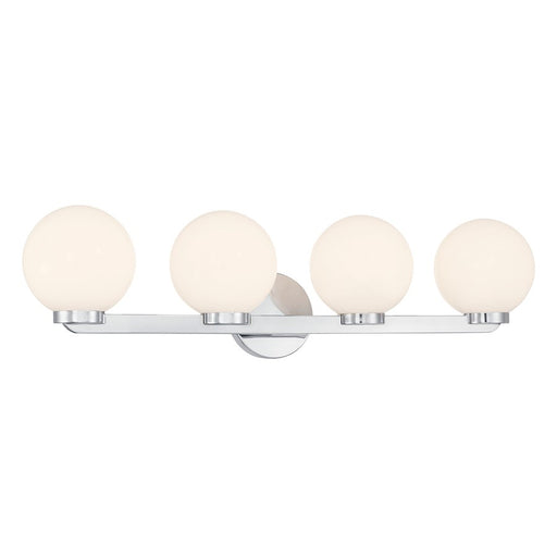 Millennium Ardeva 4Lt Bathroom Vanity Light, Chrome/Shiny Opal - 97004-CH
