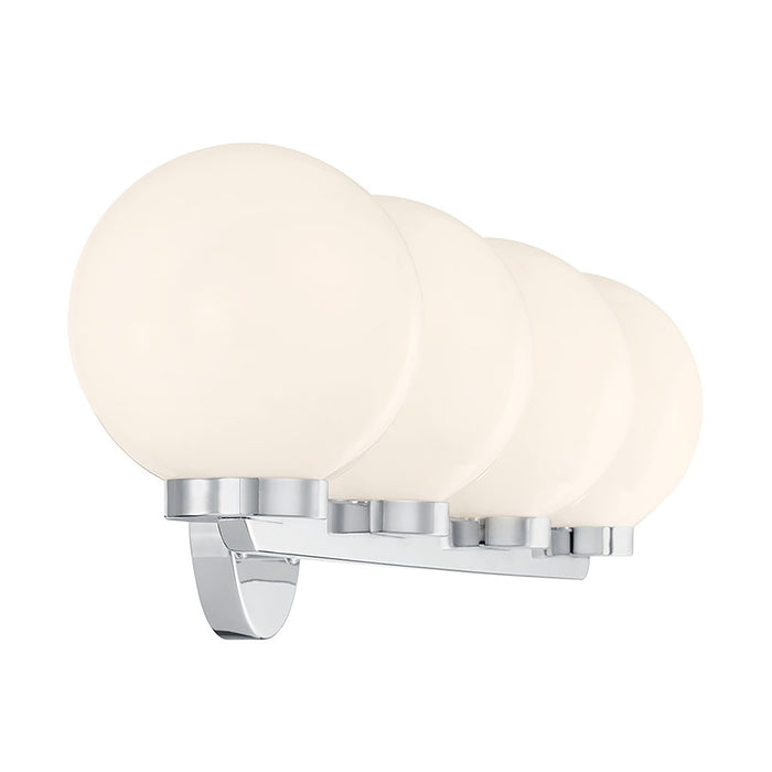 Millennium Ardeva 4Lt Bathroom Vanity Light, Chrome/Shiny Opal