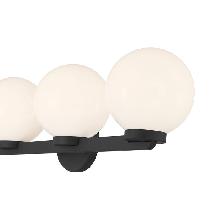 Millennium Ardeva 4Lt Bathroom Vanity Light, Black/Shiny Opal