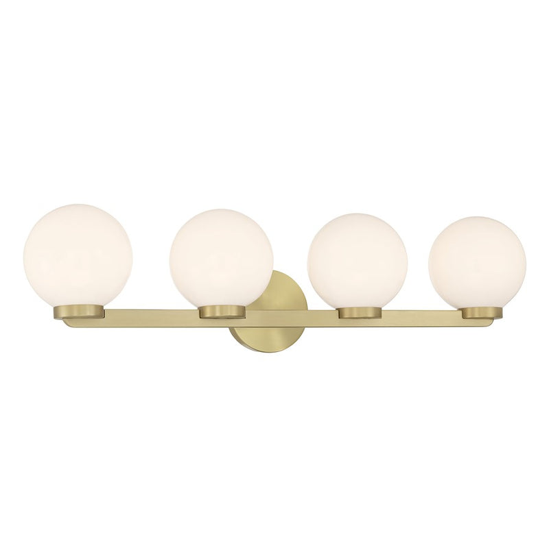 Millennium Ardeva 4Lt Bathroom Vanity Light, Brass/Shiny Opal - 97004-VB
