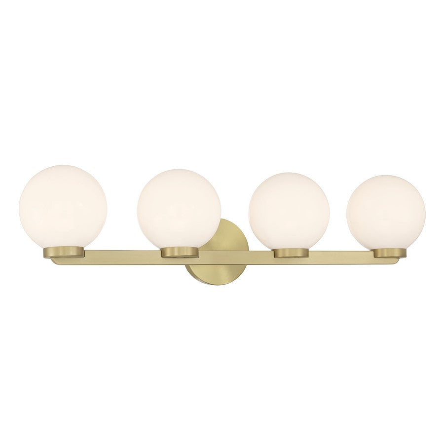 Millennium Ardeva 4Lt Bathroom Vanity Light, Brass/Shiny Opal - 97004-VB