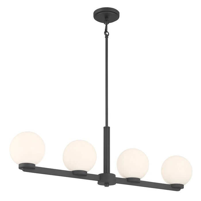 Millennium Lighting Ardeva 4Lt Chandelier, Black/Shiny Opal - 97104-MB