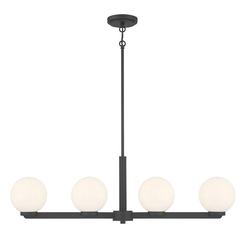 Millennium Lighting Ardeva 4Lt Chandelier, Black/Shiny Opal
