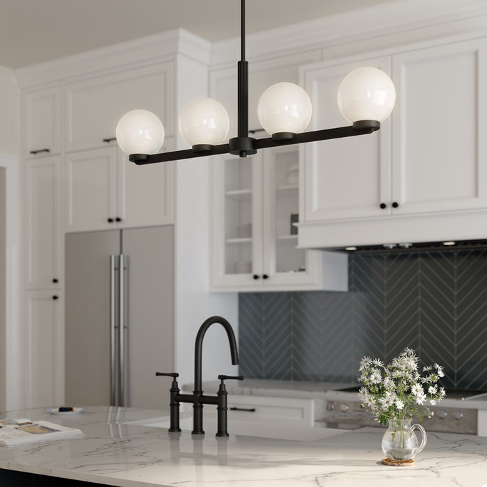 Millennium Lighting Ardeva 4Lt Chandelier, Black/Shiny Opal