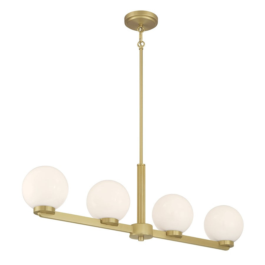 Millennium Lighting Ardeva 4Lt Chandelier, Brass/Shiny Opal - 97104-VB