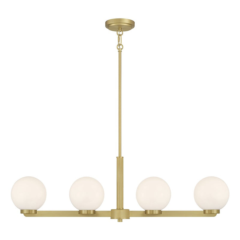 Millennium Lighting Ardeva 4Lt Chandelier, Brass/Shiny Opal