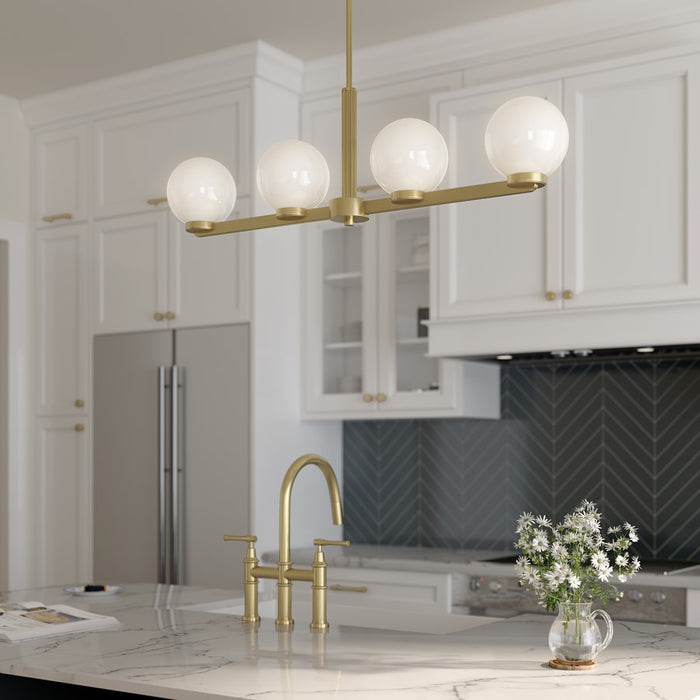 Millennium Lighting Ardeva 4Lt Chandelier, Brass/Shiny Opal