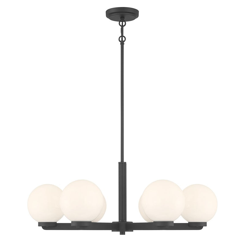 Millennium Lighting Ardeva 6Lt Chandelier, Black/Shiny Opal