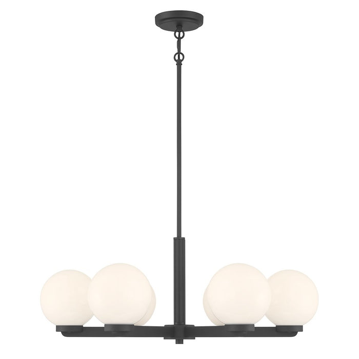 Millennium Lighting Ardeva 6Lt Chandelier, Black/Shiny Opal