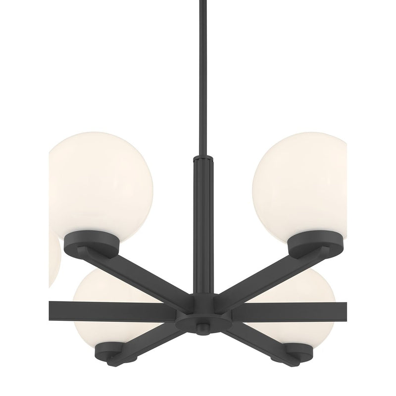 Millennium Lighting Ardeva 6Lt Chandelier, Black/Shiny Opal