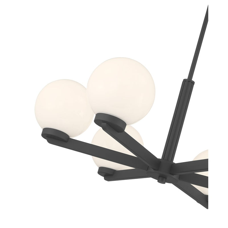 Millennium Lighting Ardeva 6Lt Chandelier, Black/Shiny Opal