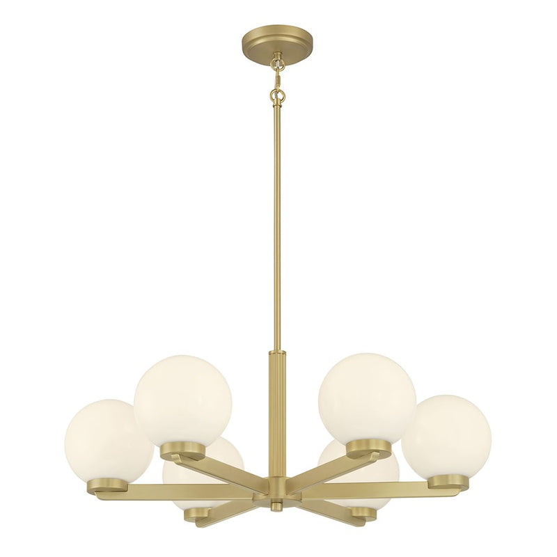 Millennium Lighting Ardeva 6Lt Chandelier, Brass/Shiny Opal - 97106-VB
