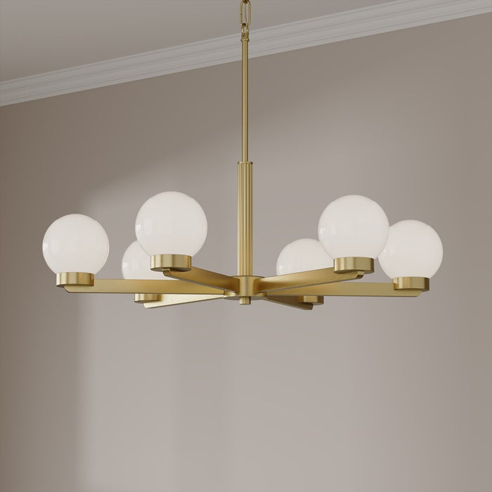 Millennium Lighting Ardeva 6Lt Chandelier, Brass/Shiny Opal