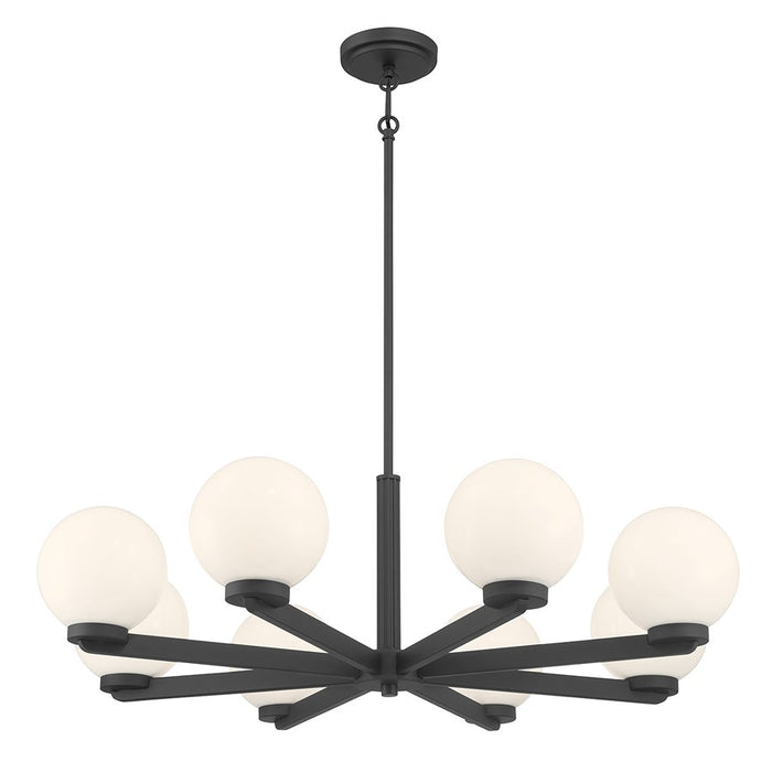 Millennium Lighting Ardeva 8Lt Chandelier, Black/Shiny Opal - 97108-MB
