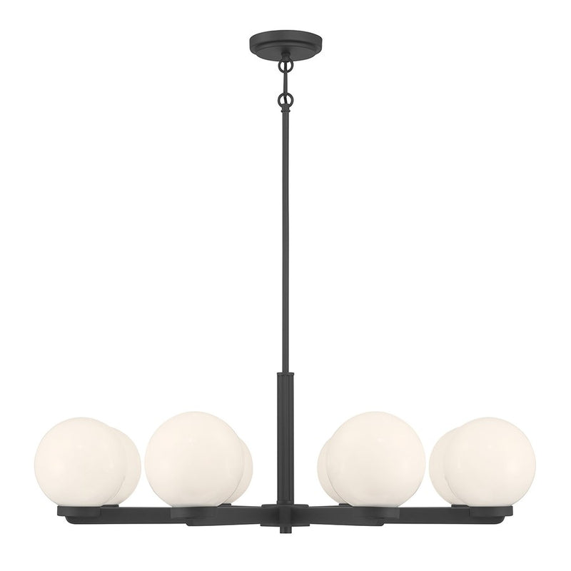 Millennium Lighting Ardeva 8Lt Chandelier, Black/Shiny Opal
