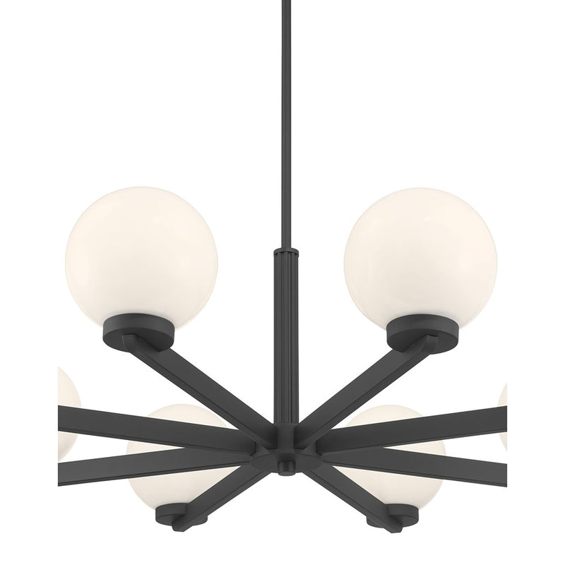 Millennium Lighting Ardeva 8Lt Chandelier, Black/Shiny Opal