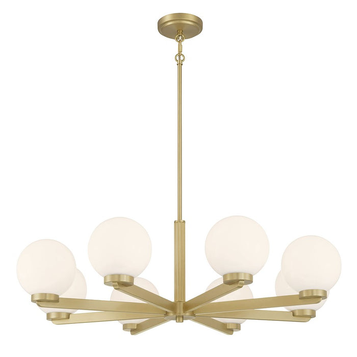 Millennium Lighting Ardeva 8Lt Chandelier, Brass/Shiny Opal - 97108-VB