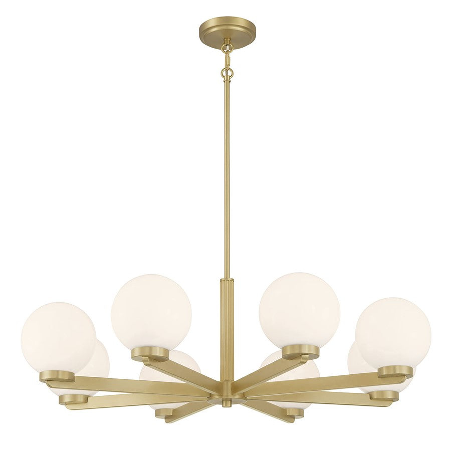 Millennium Lighting Ardeva 8Lt Chandelier, Brass/Shiny Opal - 97108-VB